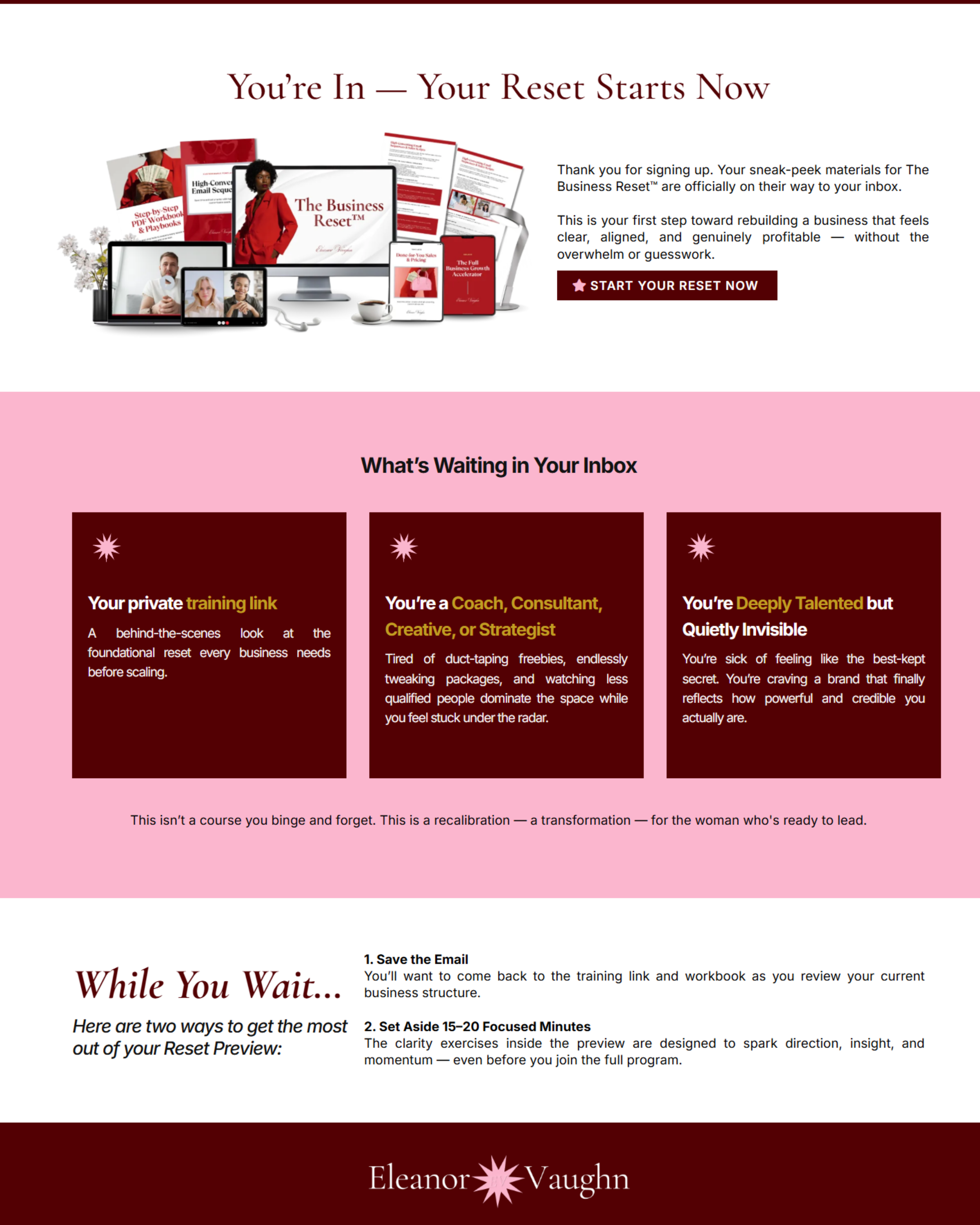 Eleanor Vaughn — GHL Sales Funnel Template