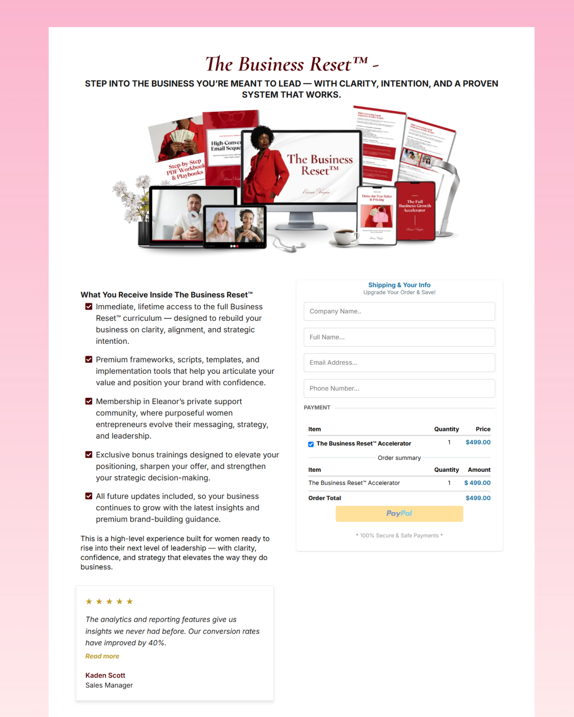 Eleanor Vaughn — GHL Sales Funnel Template
