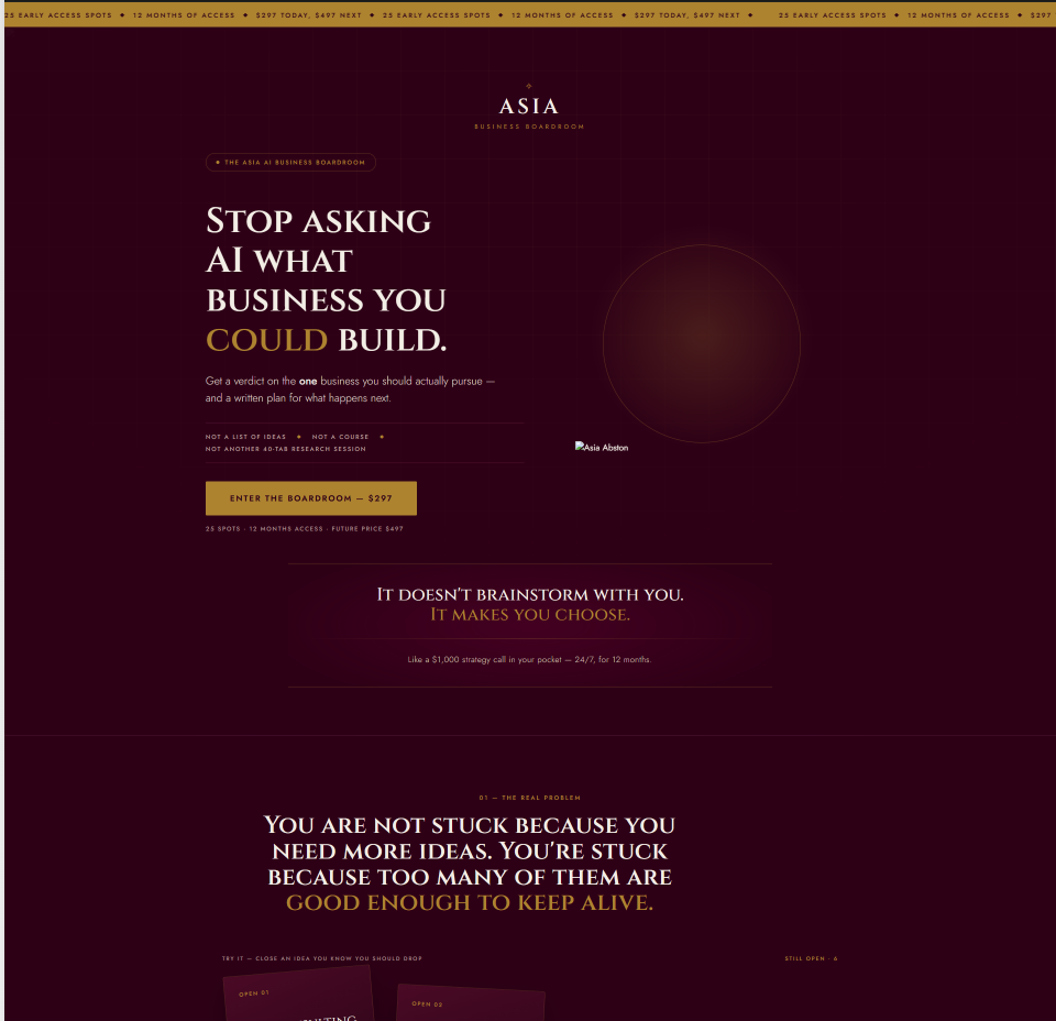 AI-generated website starting point