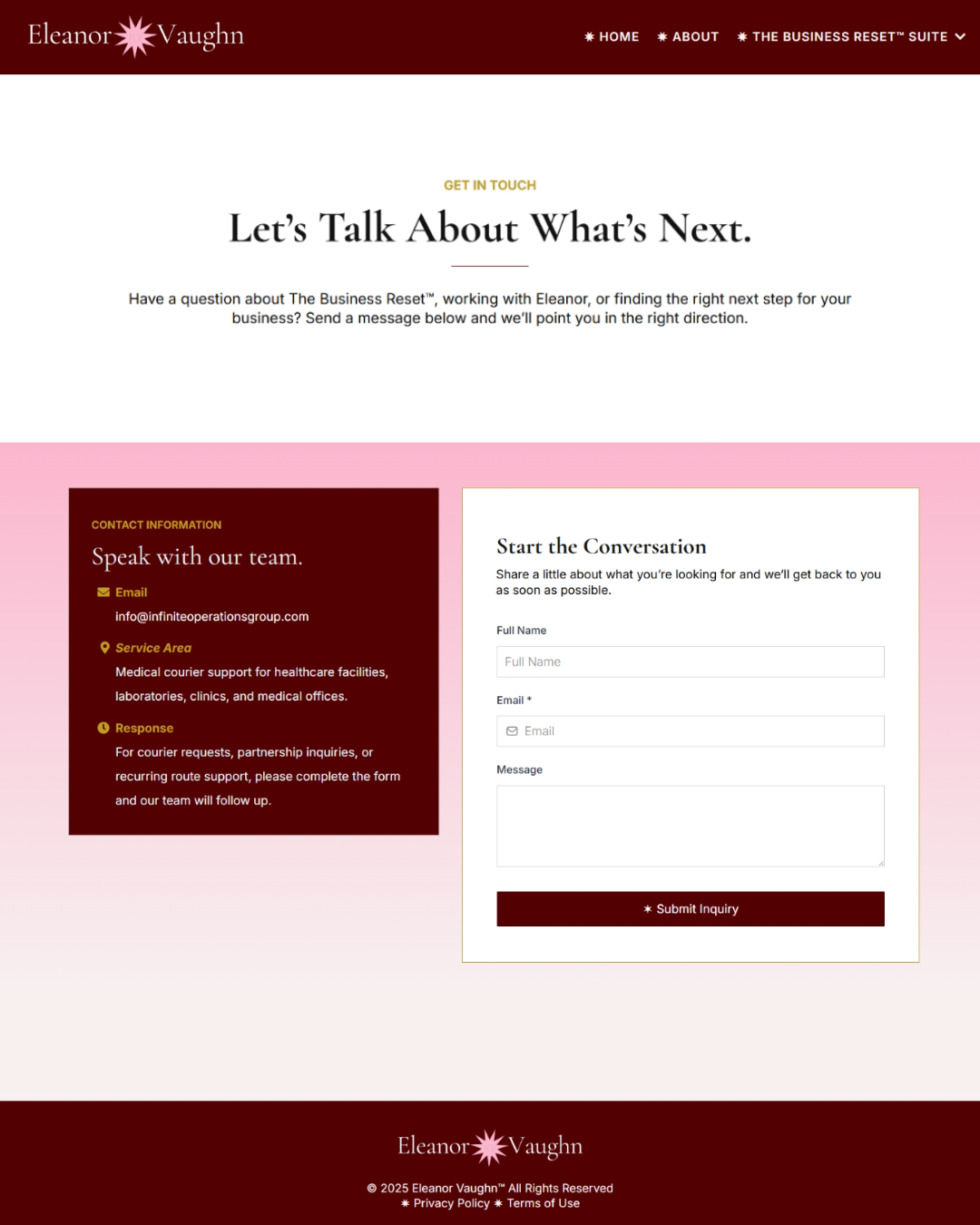 Eleanor Vaughn — GHL Website Template